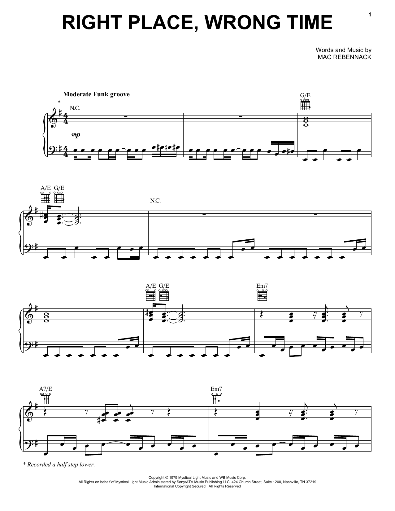 Download Dr. John Right Place, Wrong Time Sheet Music