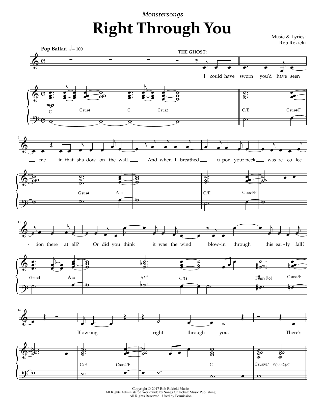 Download Rob Rokicki Right Through You (from Monstersongs) Sheet Music