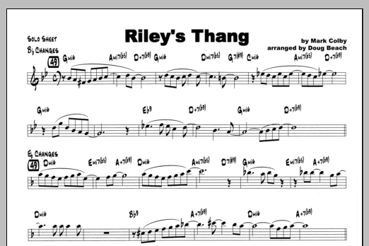 Download Mark Colby Riley's Thang - Bb Solo Sheet Sheet Music