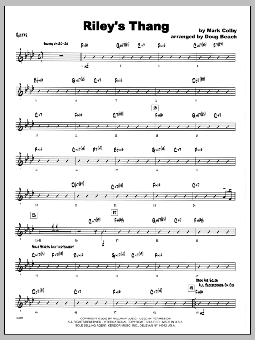 Download Mark Colby Riley's Thang - Guitar Sheet Music
