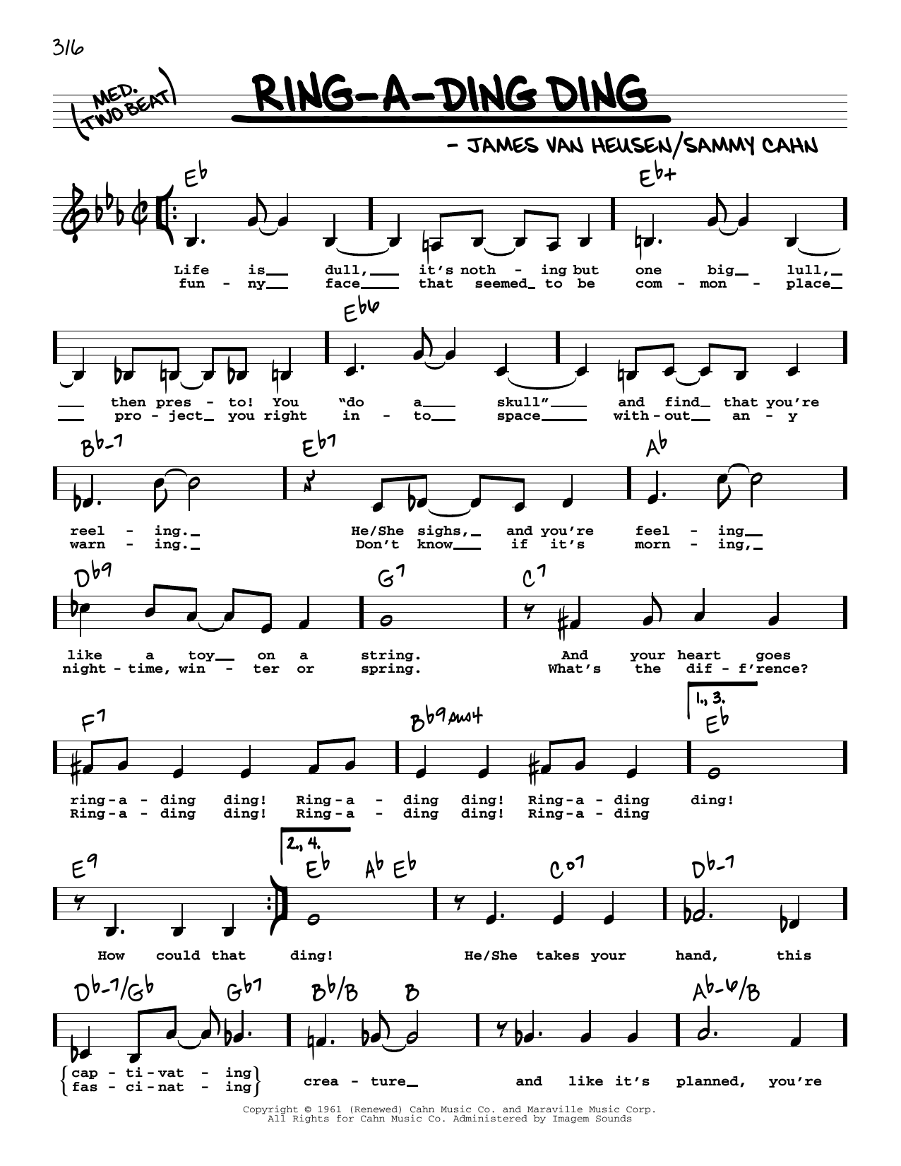 Download Frank Sinatra Ring-A-Ding Ding (Low Voice) Sheet Music