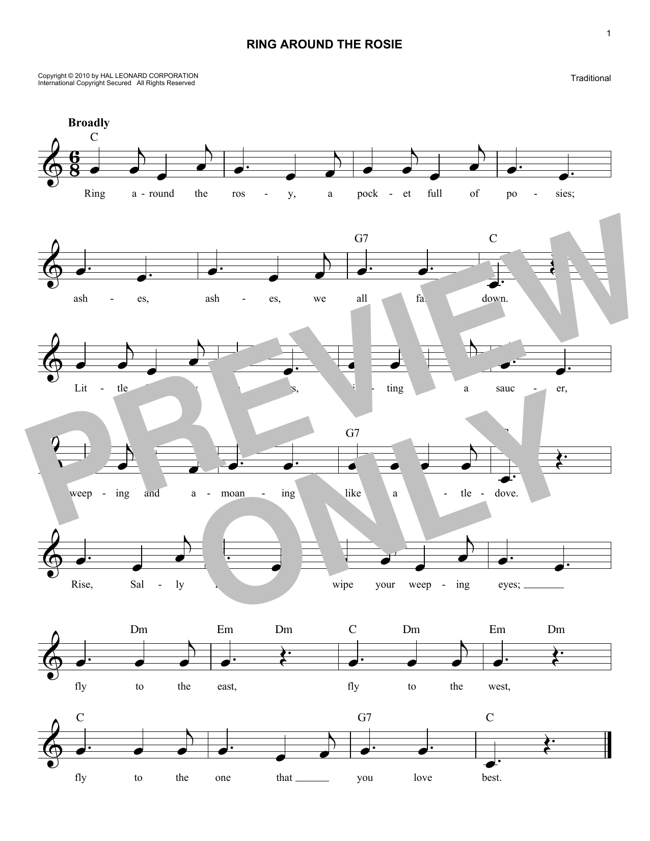 Download Traditional Ring Around The Rosie Sheet Music