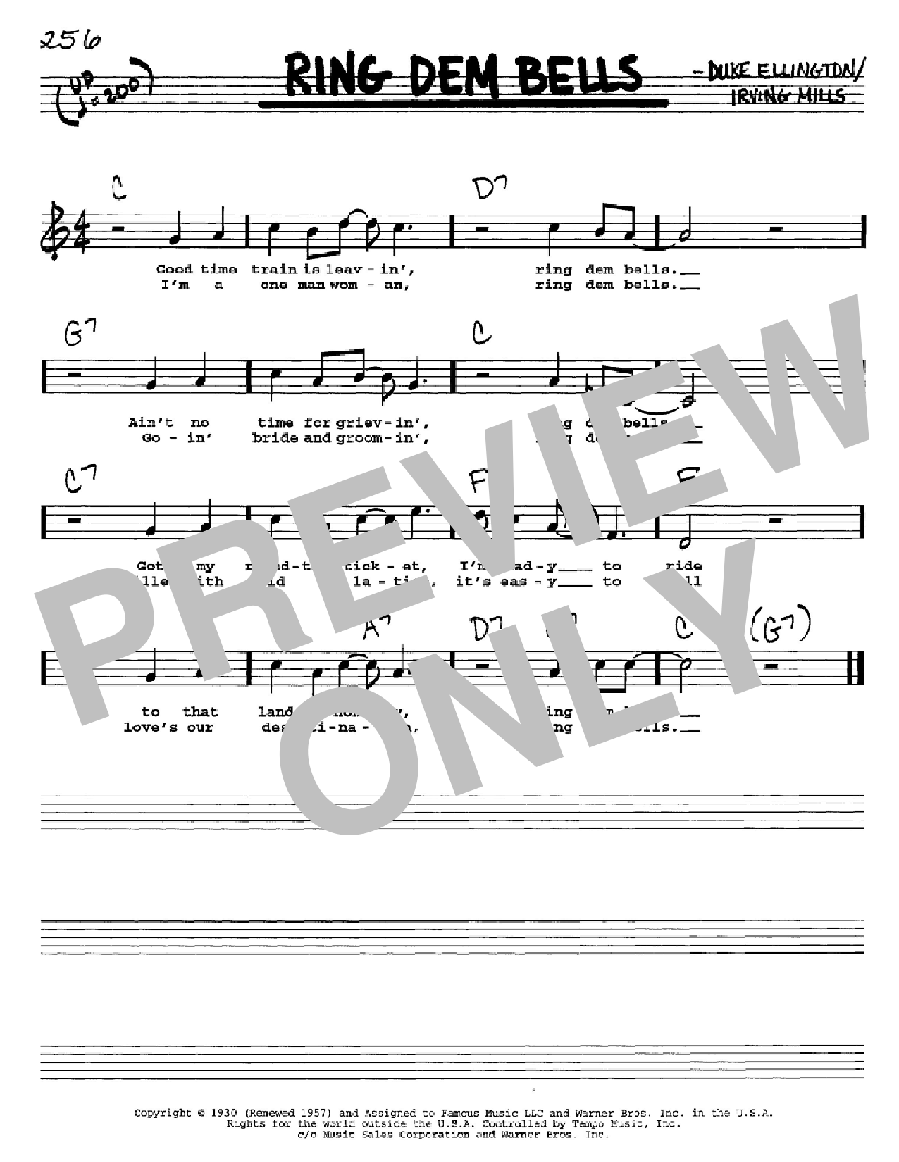 Download Duke Ellington Ring Dem Bells Sheet Music