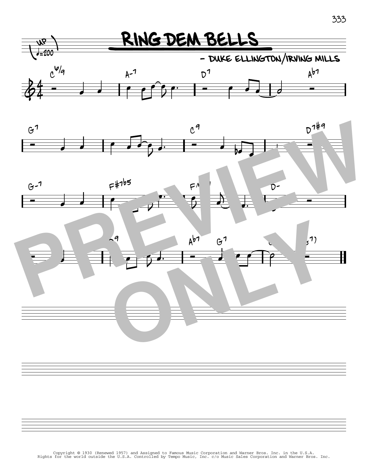 Download Duke Ellington Ring Dem Bells [Reharmonized version] ( Sheet Music