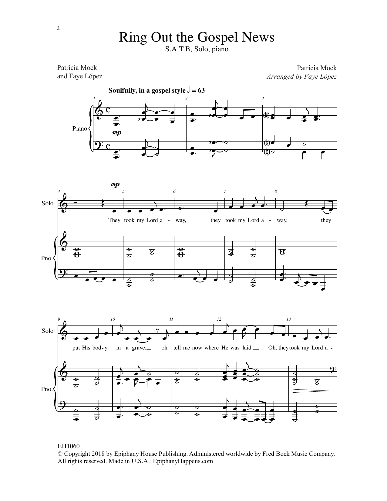 Download Patricia Mock Ring Out the Gospel News Sheet Music