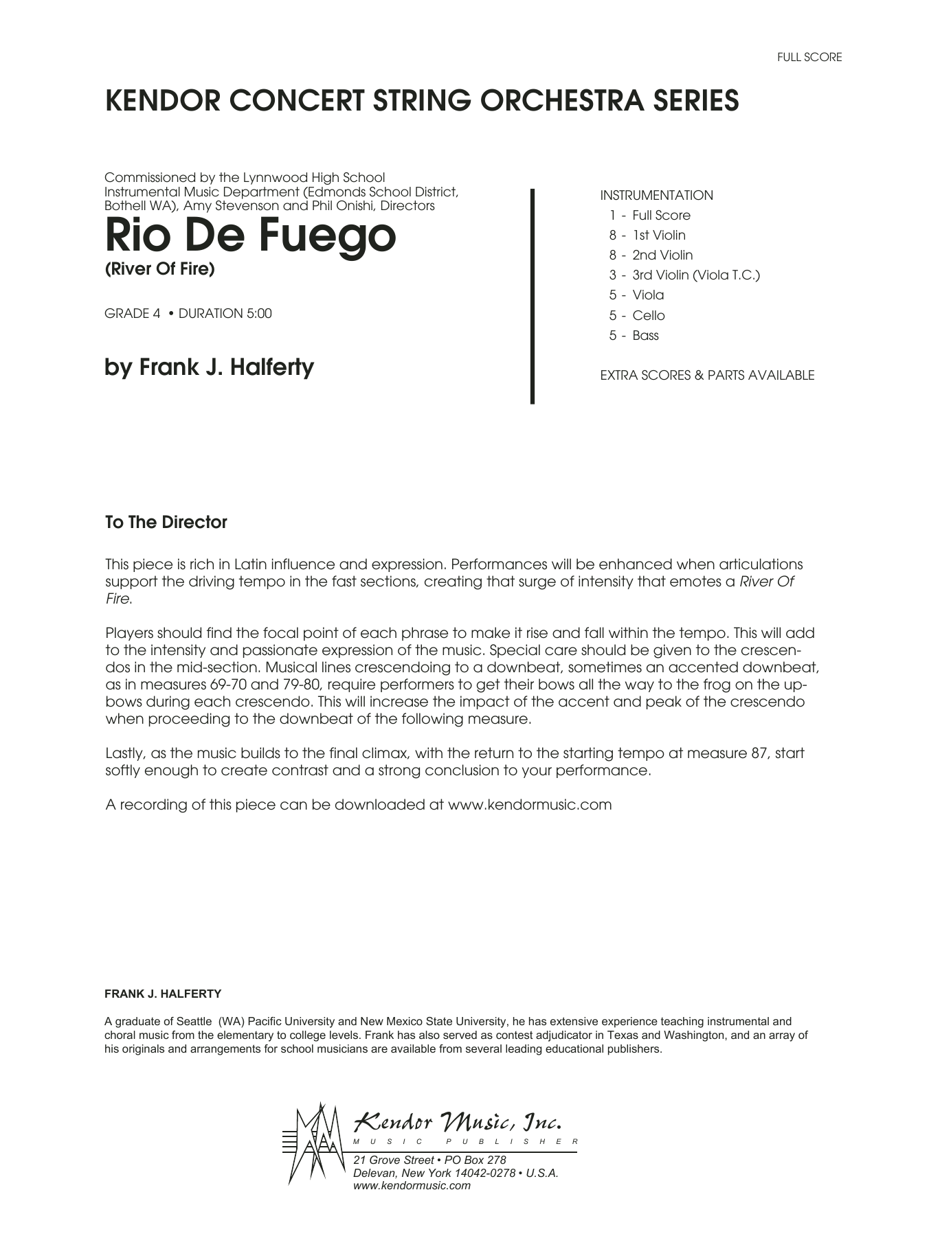 Download Frank J. Halferty Rio De Fuego (River Of Fire) - Full Sco Sheet Music