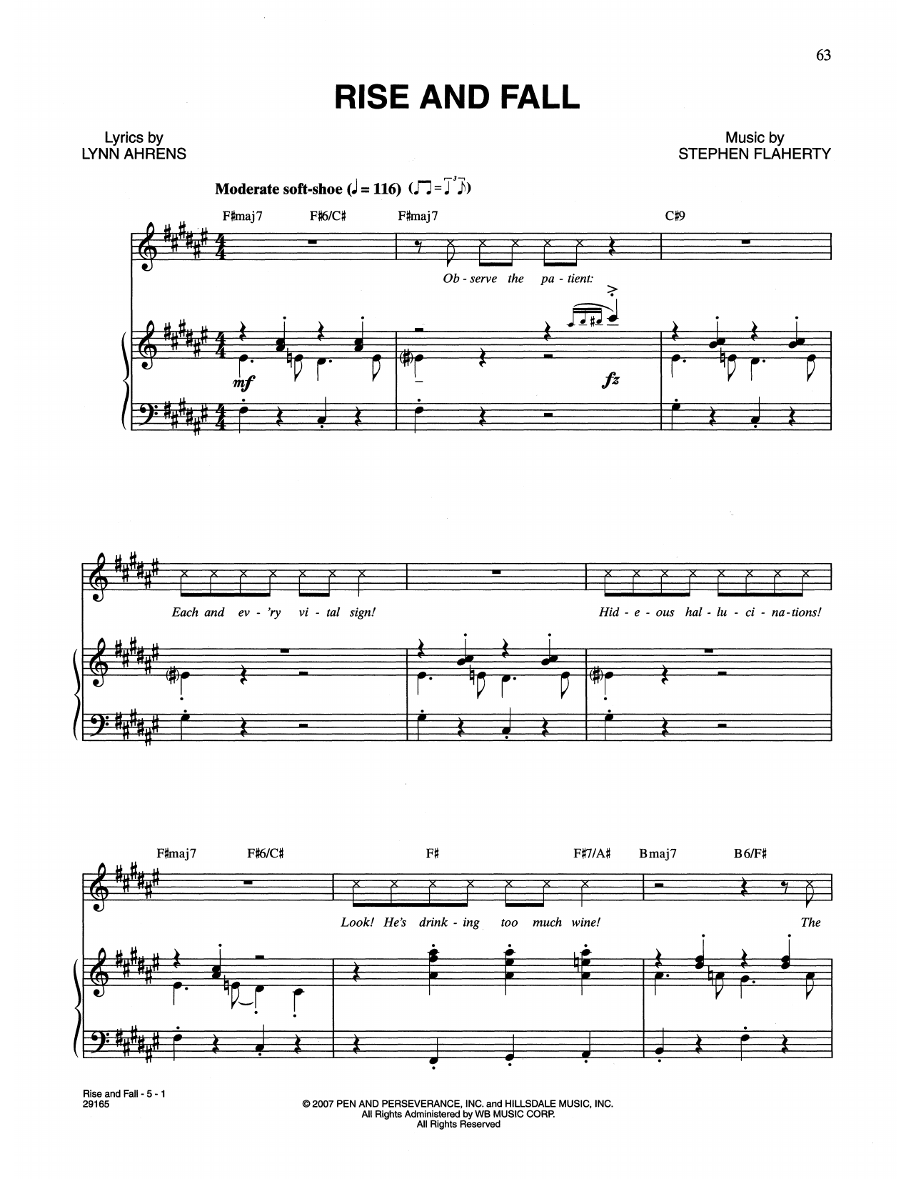 Download Lynn Ahrens and Stephen Flaherty Rise And Fall (from The Glorious Ones) Sheet Music