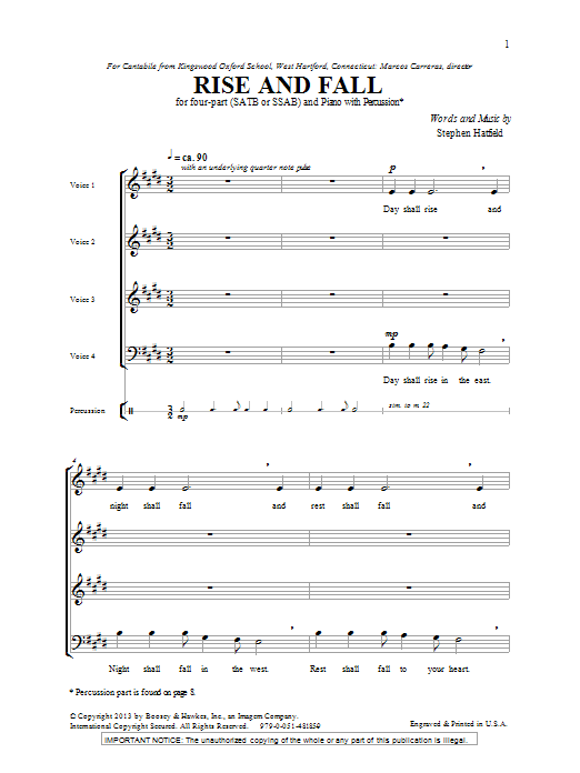 Download Stephen Hatfield Rise And Fall Sheet Music