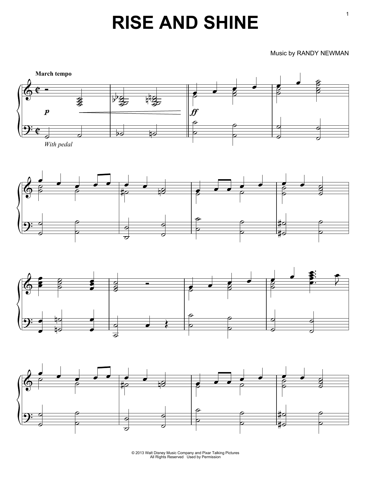 Download Randy Newman Rise And Shine Sheet Music