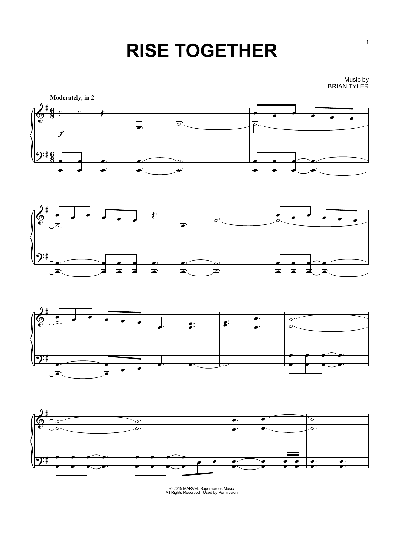 Download Brian Tyler Rise Together Sheet Music