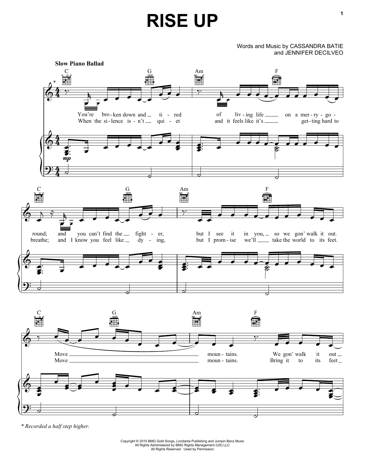 Download Andra Day Rise Up Sheet Music