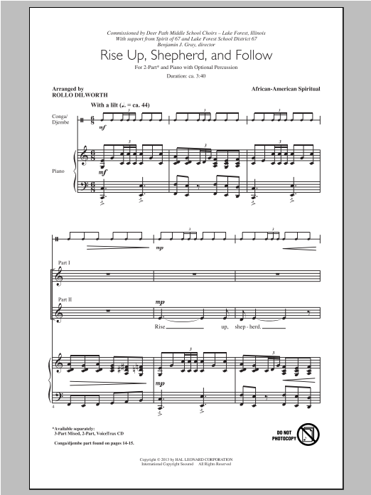 Download Traditional Spiritual Rise Up, Shepherd, And Follow (arr. Rol Sheet Music