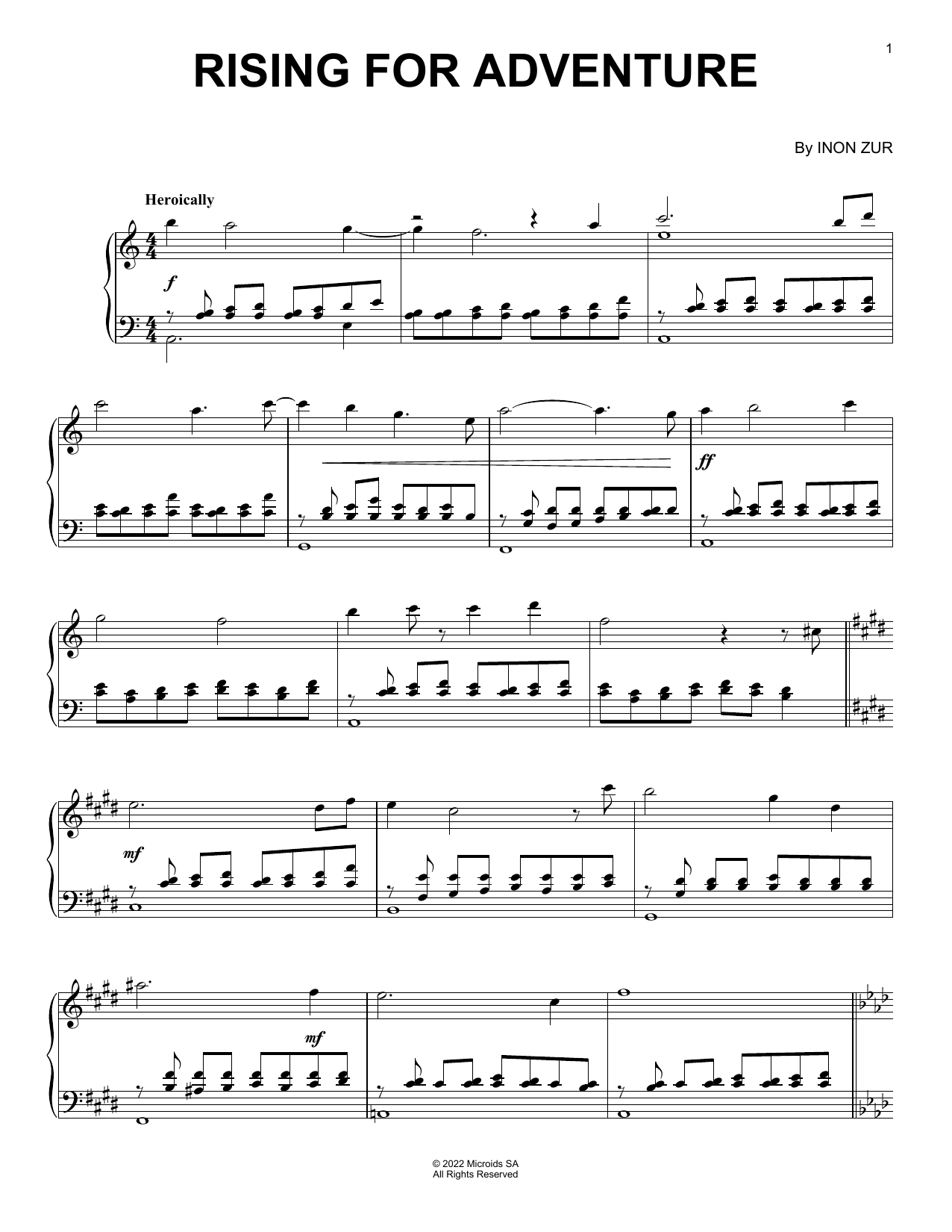 Download Inon Zur Rising For Adventure (from Syberia: The Sheet Music