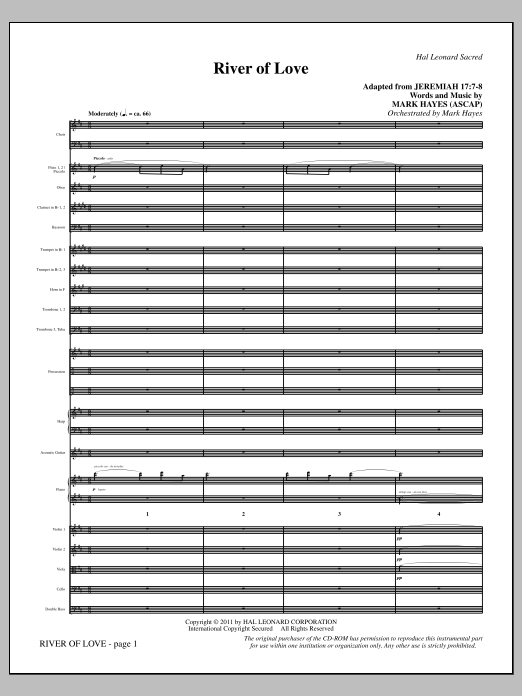 Download Mark Hayes River Of Love - Full Score Sheet Music