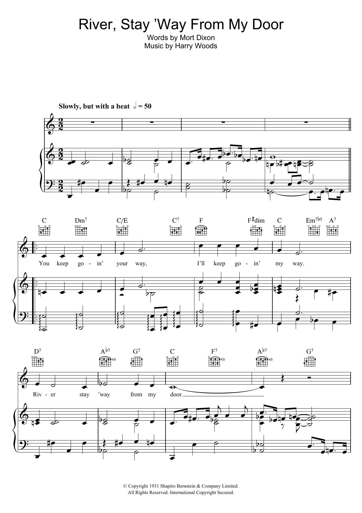 Download Frank Sinatra River Stay 'Way From My Door Sheet Music
