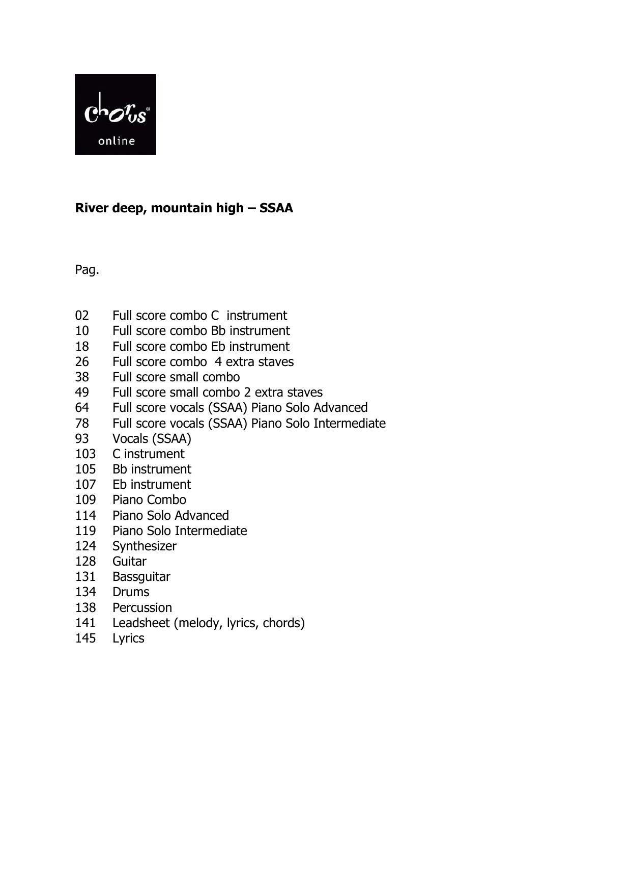 Tina Turner River Deep - Mountain High (arr. Theo Janssen) sheet music notes printable PDF score