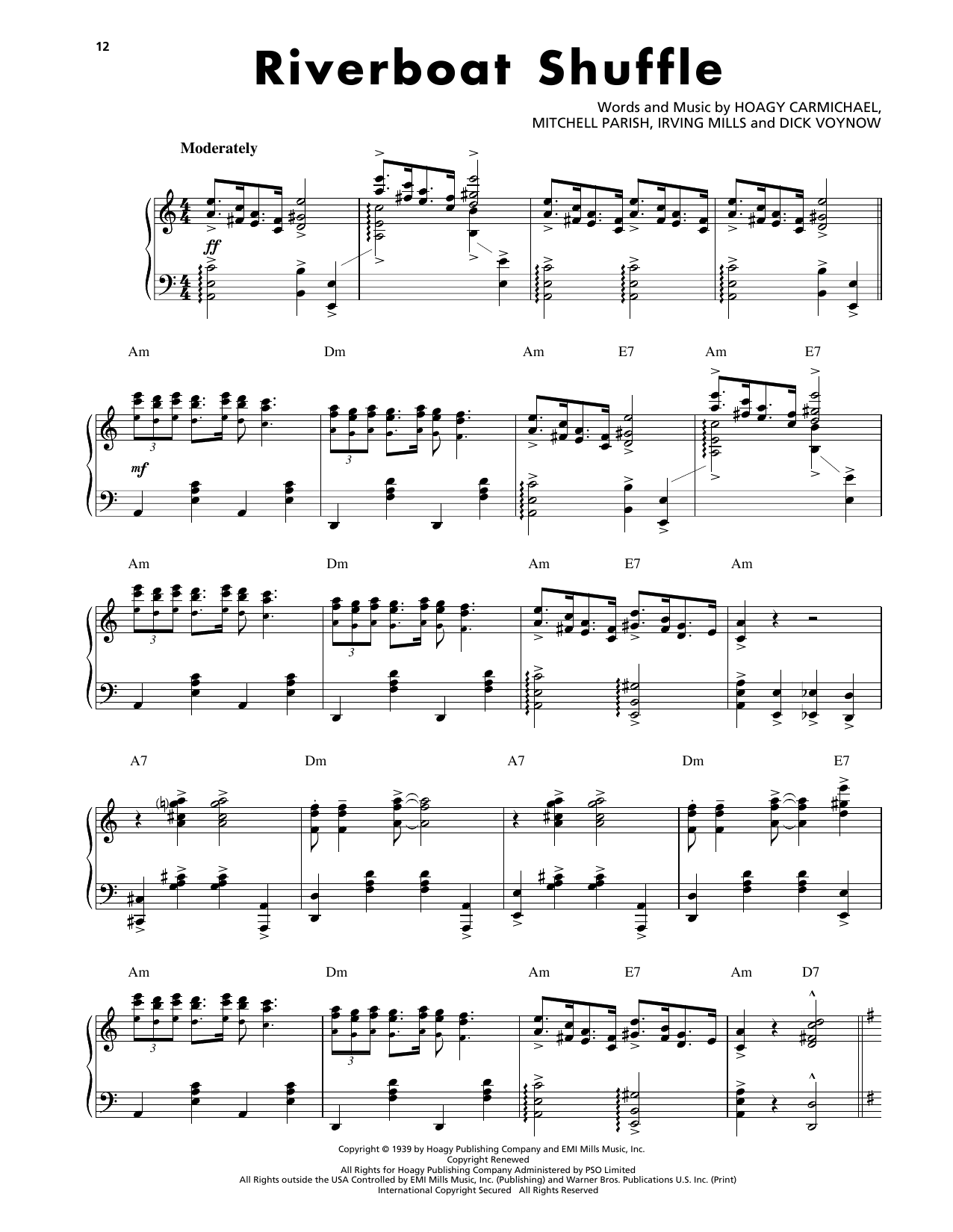 Bix Beiderbecke Riverboat Shuffle sheet music notes printable PDF score