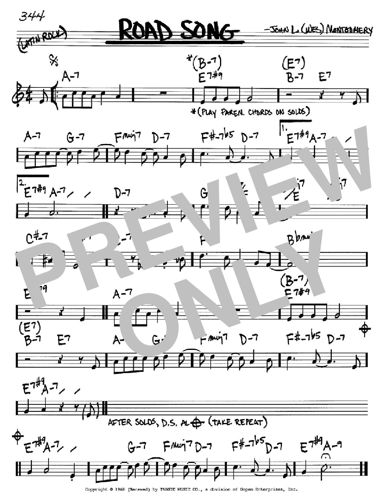 Download Wes Montgomery Road Song Sheet Music