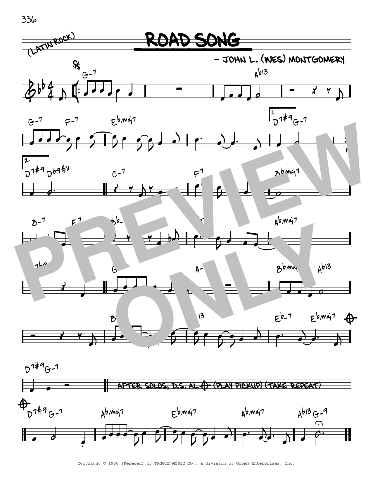 Download Wes Montgomery Road Song [Reharmonized version] (arr. Sheet Music