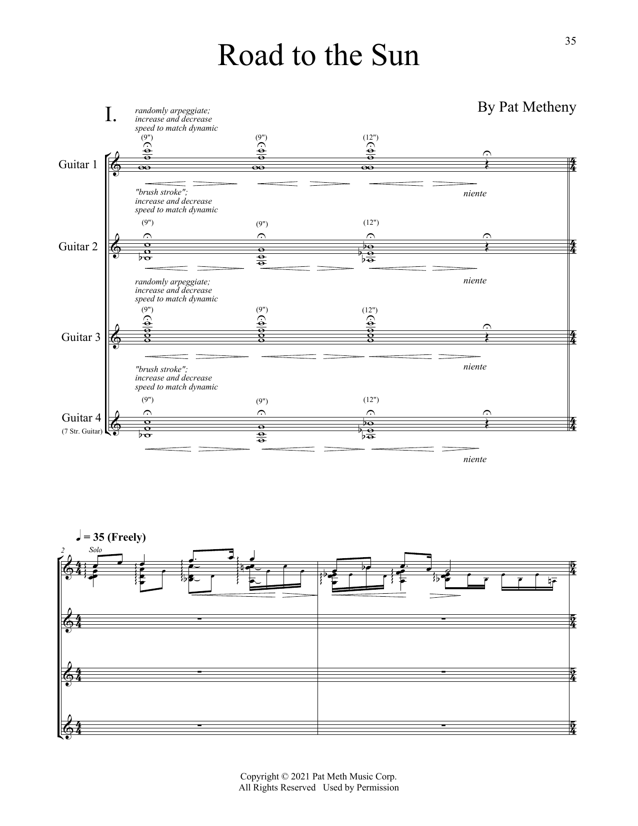 Download Pat Metheny Road To The Sun Sheet Music
