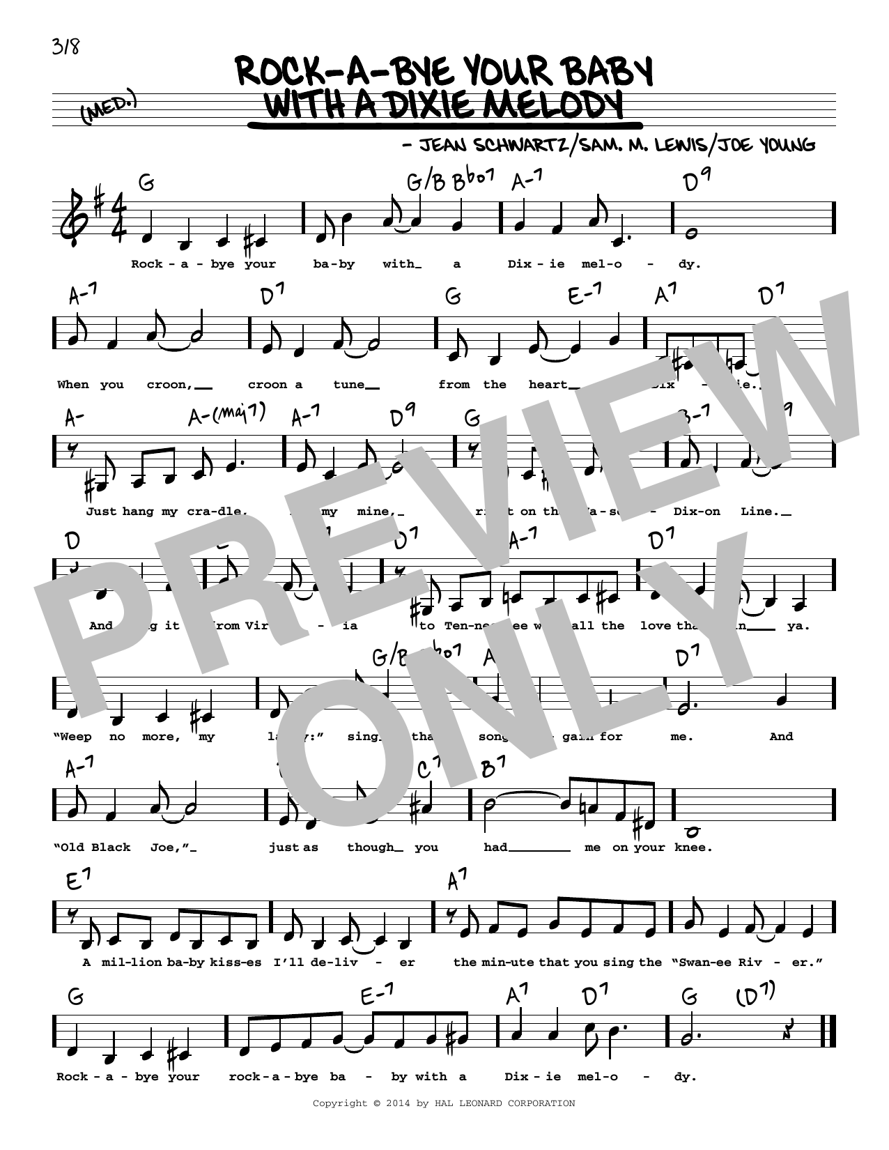 Download Al Jolson Rock-A-Bye Your Baby With A Dixie Melod Sheet Music