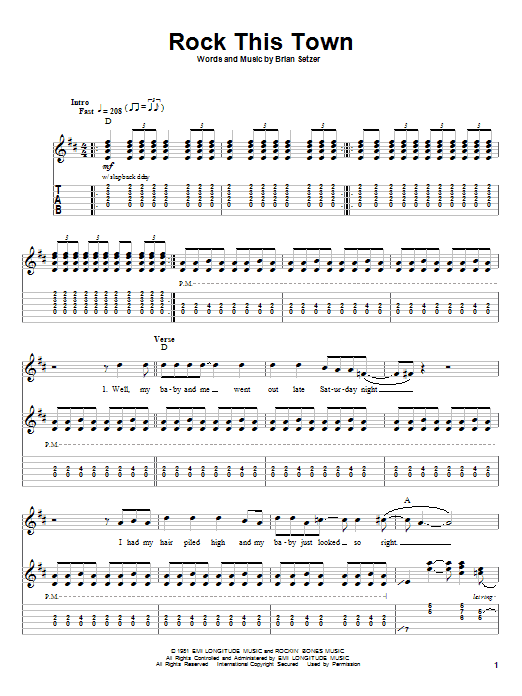 Download Stray Cats Rock This Town Sheet Music