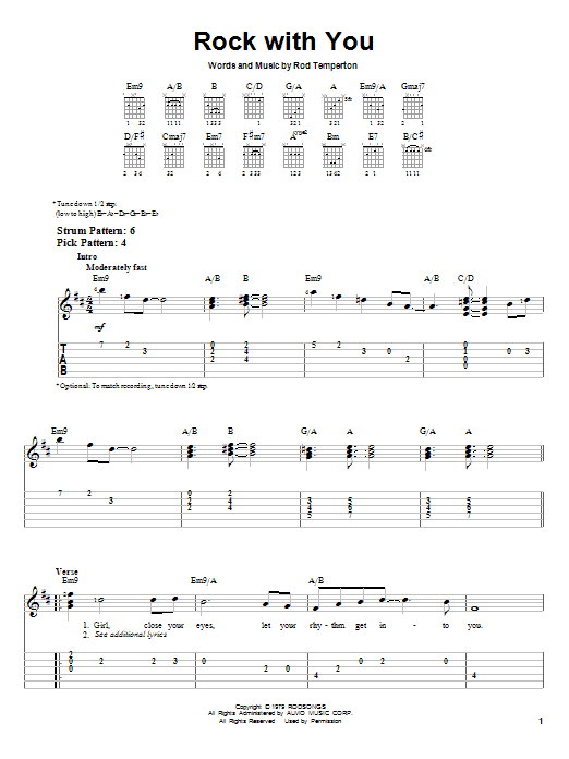 Download Michael Jackson Rock With You Sheet Music