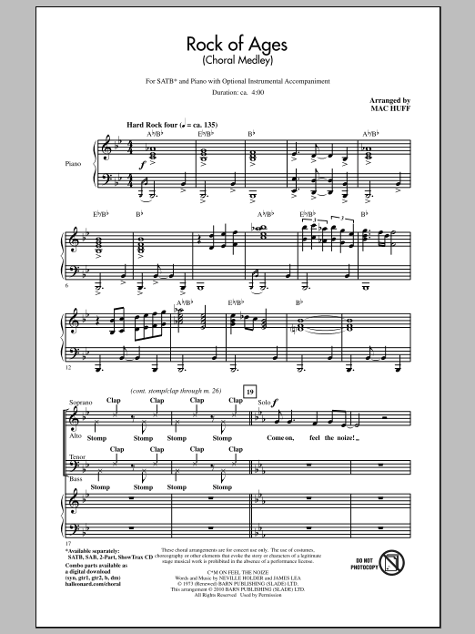 Download Mac Huff Rock Of Ages (Choral Medley) Sheet Music