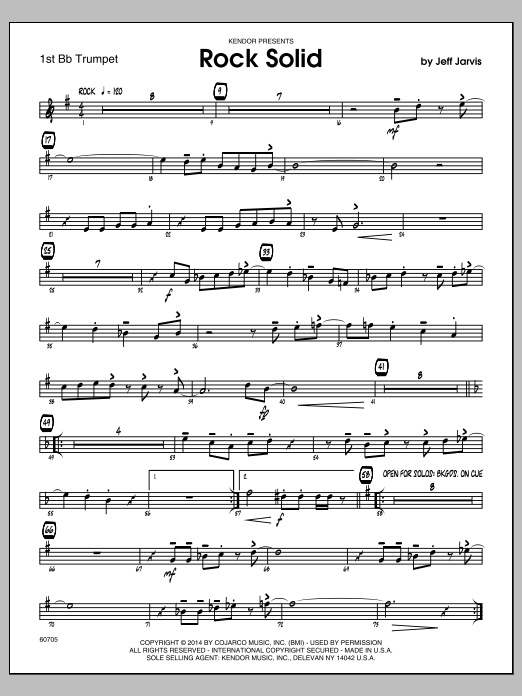 Download Jeff Jarvis Rock Solid - 1st Bb Trumpet Sheet Music