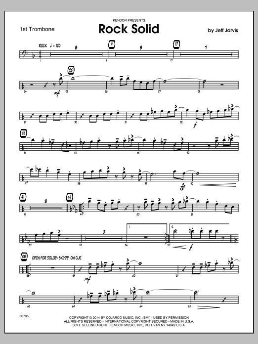 Download Jeff Jarvis Rock Solid - 1st Trombone Sheet Music