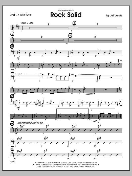Download Jeff Jarvis Rock Solid - 2nd Eb Alto Saxophone Sheet Music