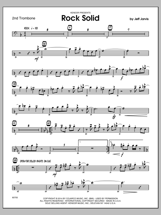Download Jeff Jarvis Rock Solid - 2nd Trombone Sheet Music