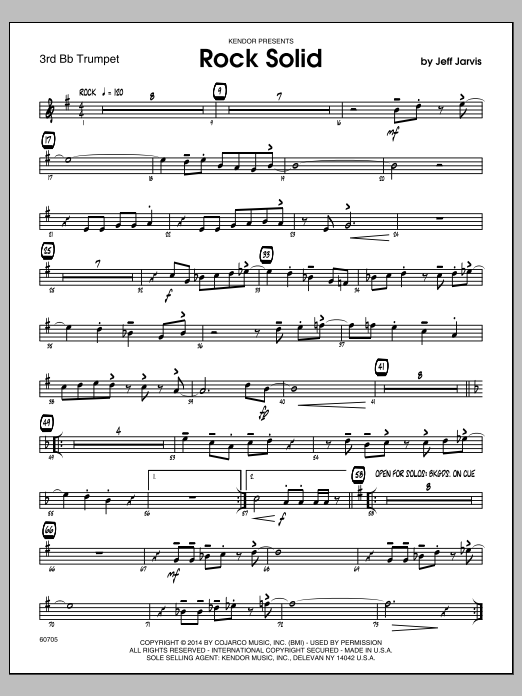 Download Jeff Jarvis Rock Solid - 3rd Bb Trumpet Sheet Music