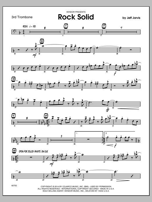 Download Jeff Jarvis Rock Solid - 3rd Trombone Sheet Music