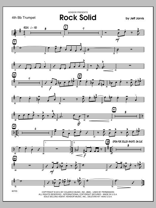 Download Jeff Jarvis Rock Solid - 4th Bb Trumpet Sheet Music