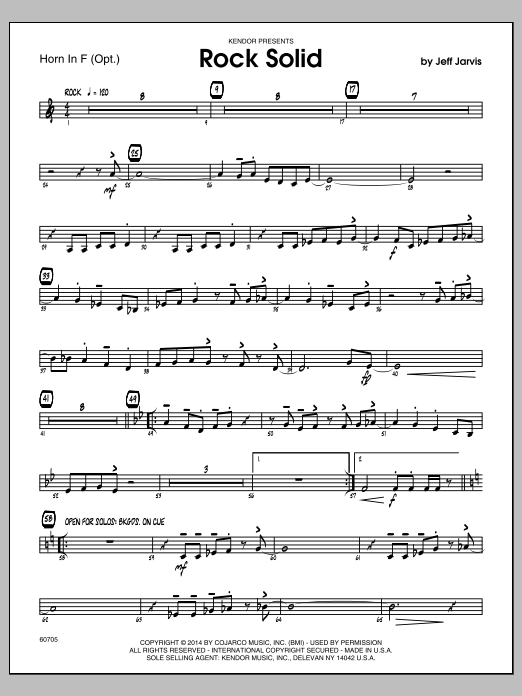 Download Jeff Jarvis Rock Solid - Horn in F Sheet Music