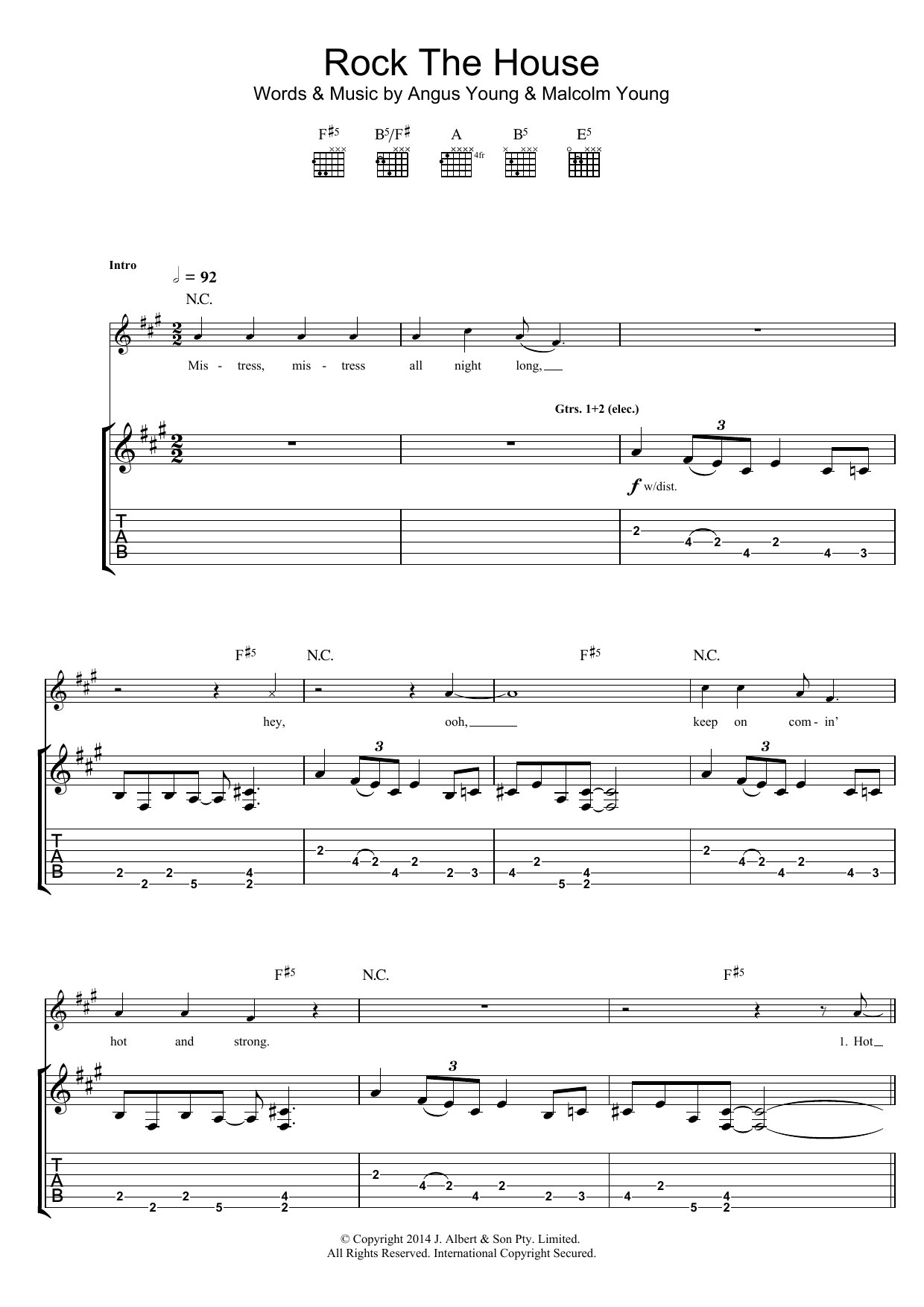 Download AC/DC Rock The House Sheet Music