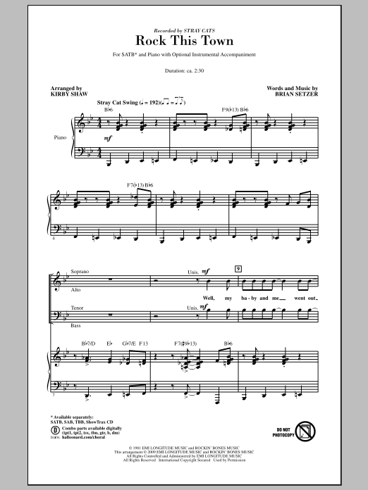 Download Kirby Shaw Rock This Town Sheet Music