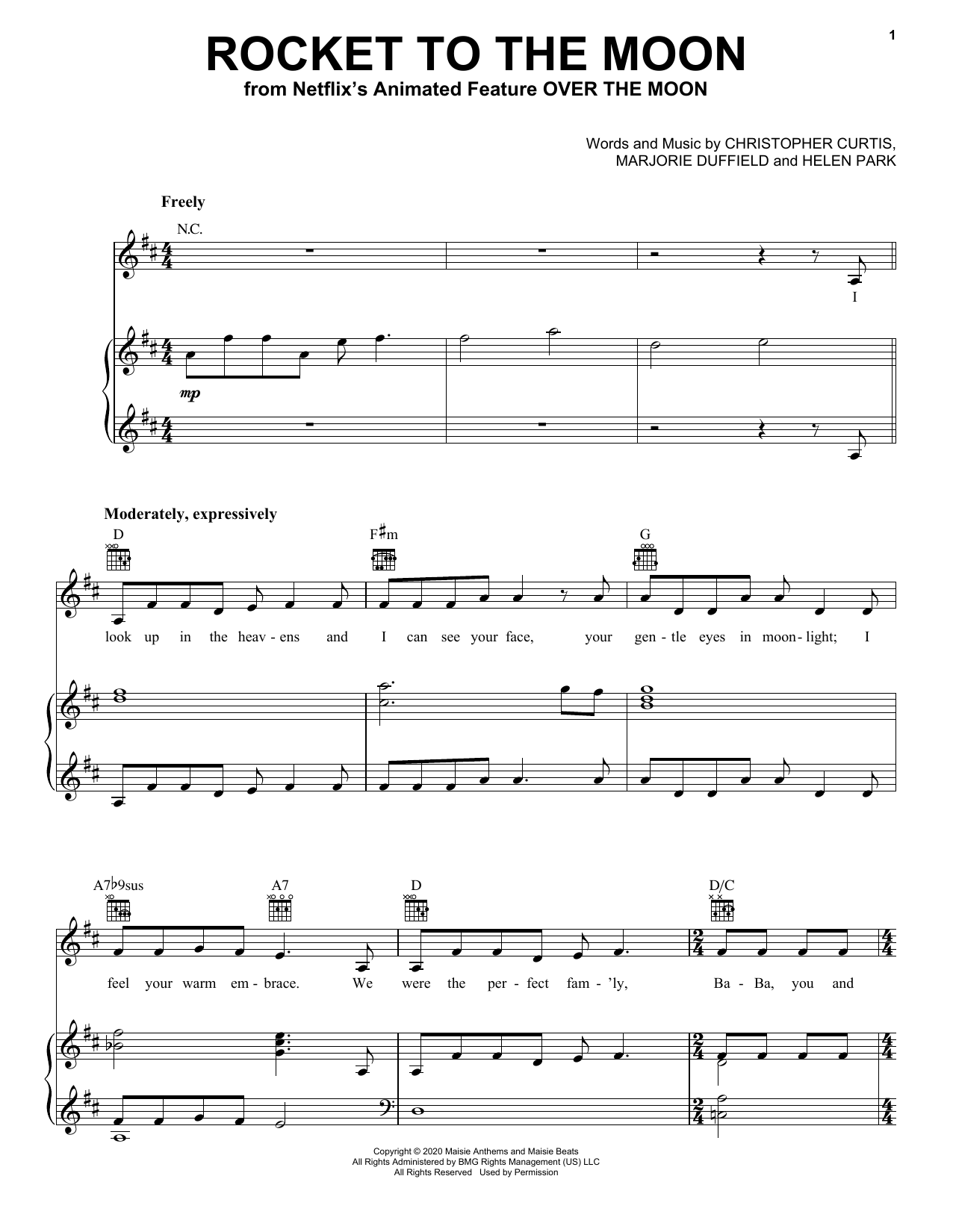 Download Cathy Ang Rocket To The Moon (from Over The Moon) Sheet Music