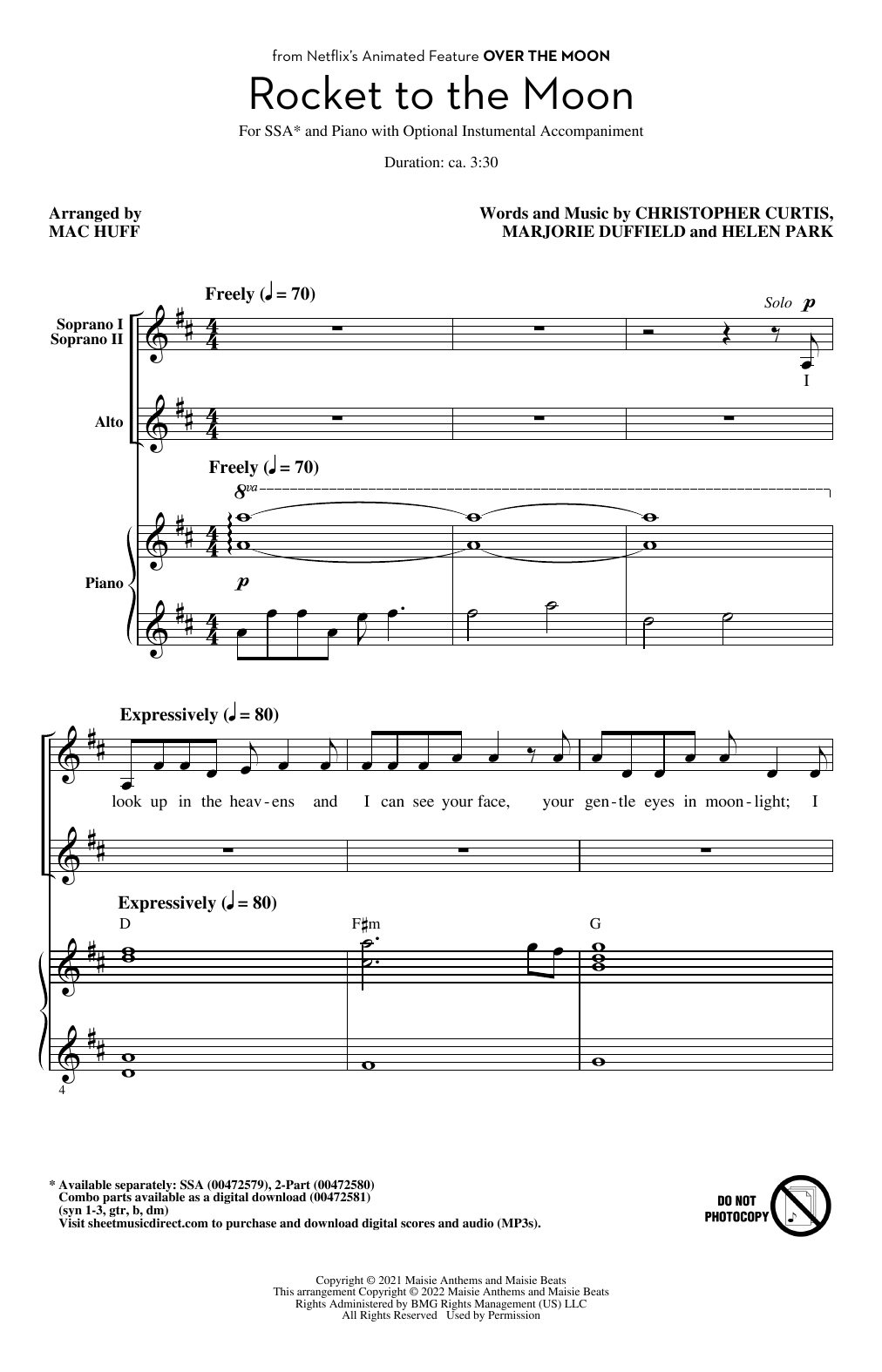 Download Cathy Ang Rocket To The Moon (from Over The Moon) Sheet Music