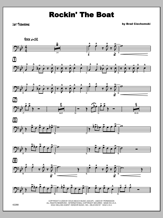 Download Ciechomski Rockin' The Boat - Trombone 1 Sheet Music