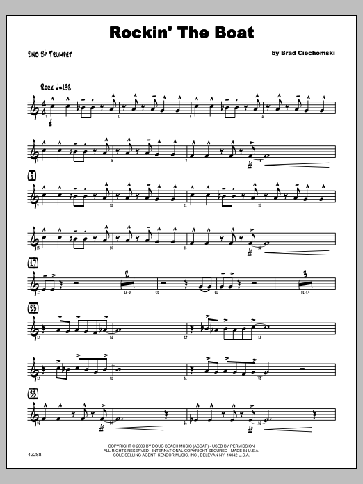 Download Ciechomski Rockin' The Boat - Trumpet 2 Sheet Music