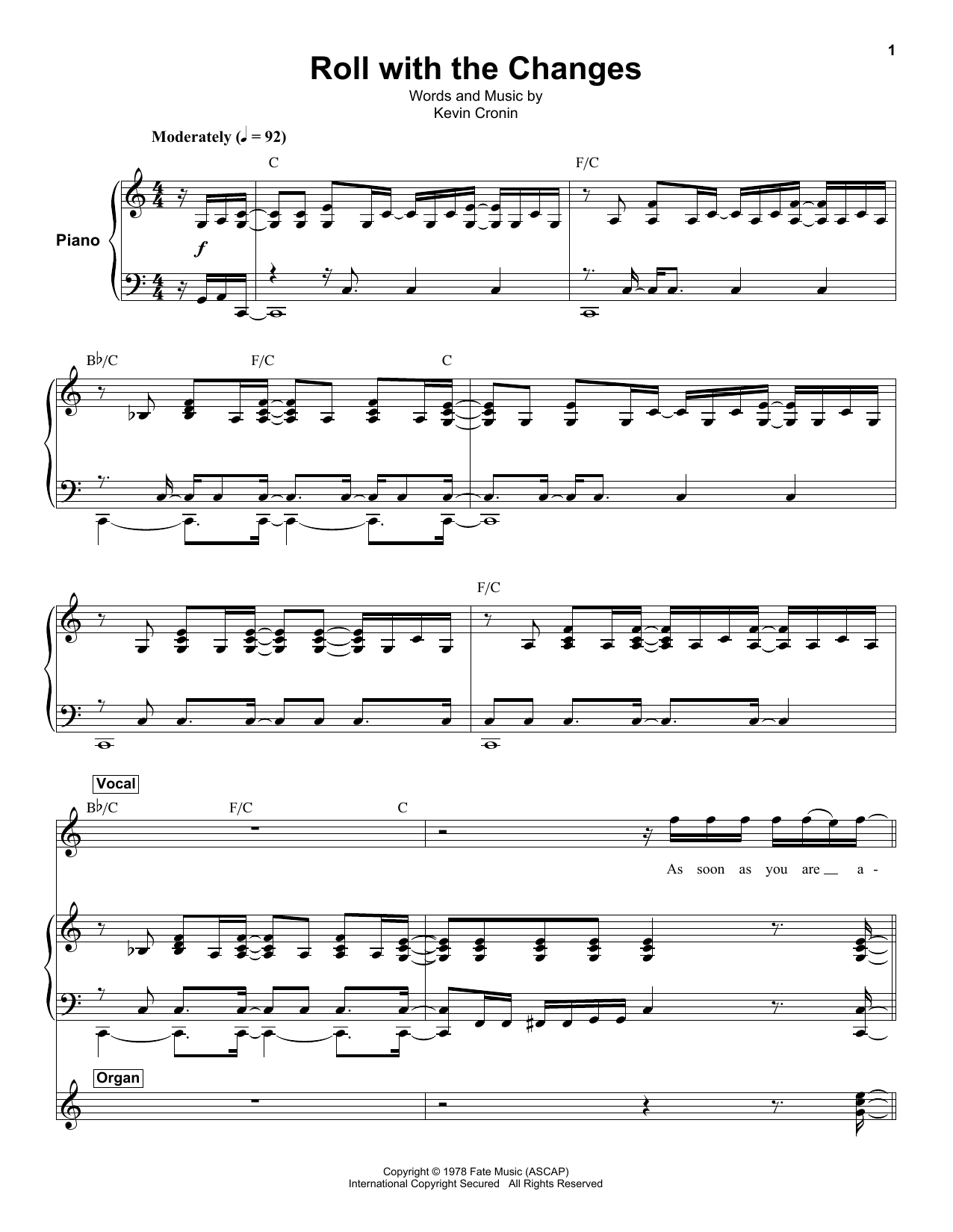 Download R.E.O. Speedwagon Roll With The Changes Sheet Music