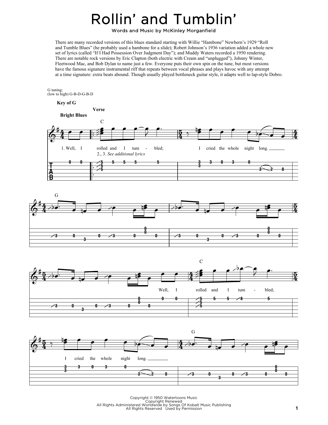 Download Muddy Waters Rollin' And Tumblin' (arr. Fred Sokolow Sheet Music