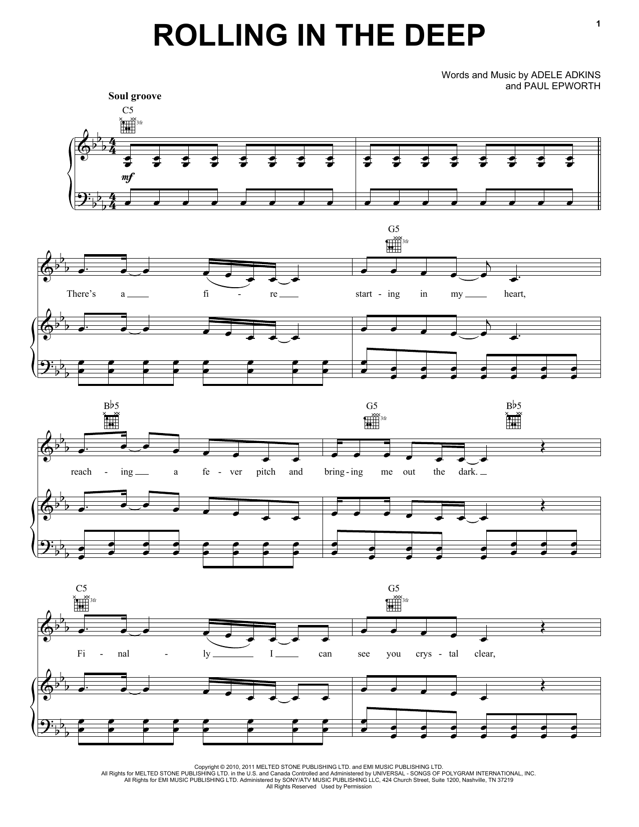 Download Adele Rolling In The Deep Sheet Music