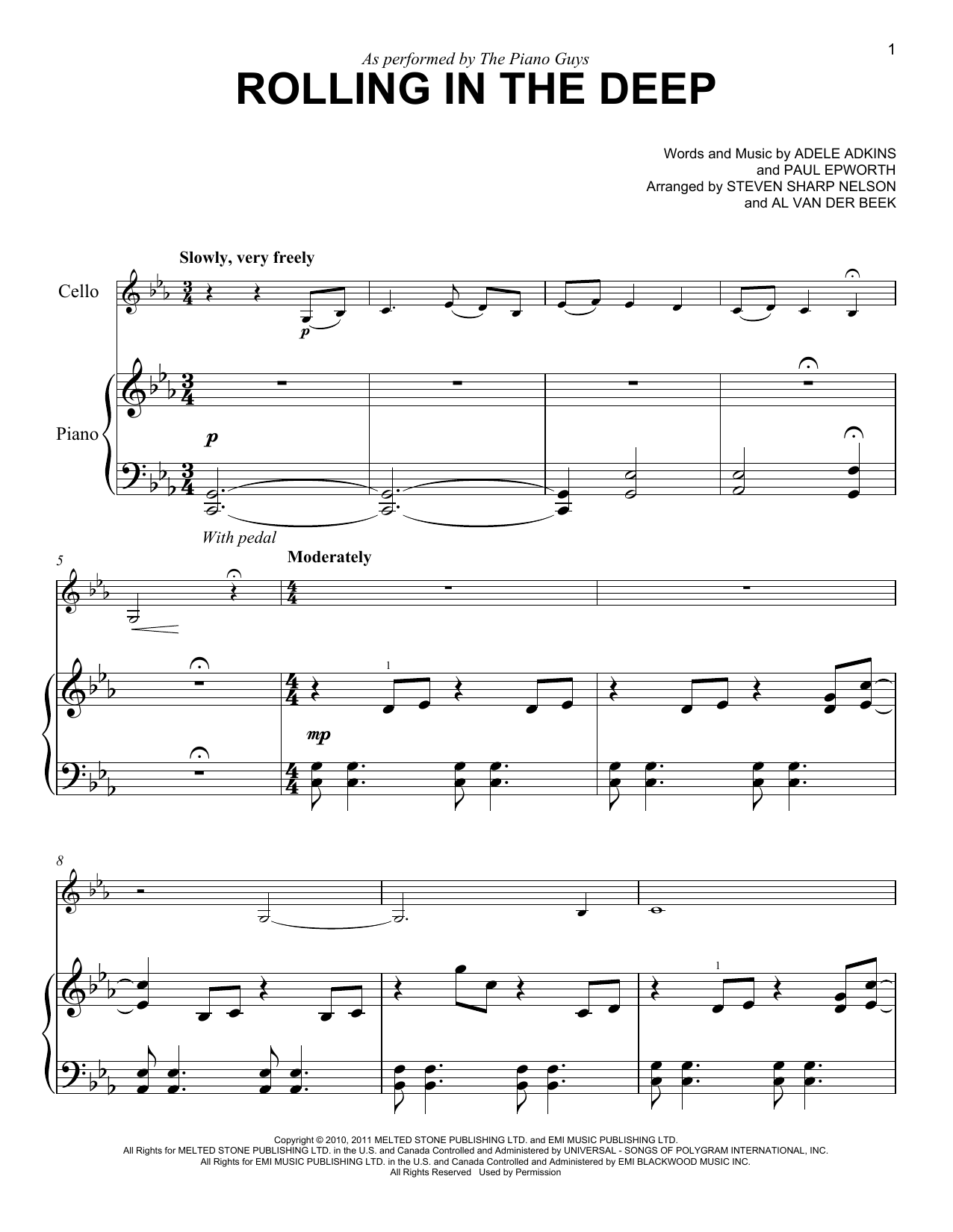 Download The Piano Guys Rolling In The Deep Sheet Music