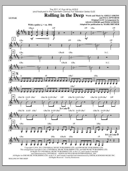 Download Mark Brymer Rolling In The Deep - Guitar Sheet Music
