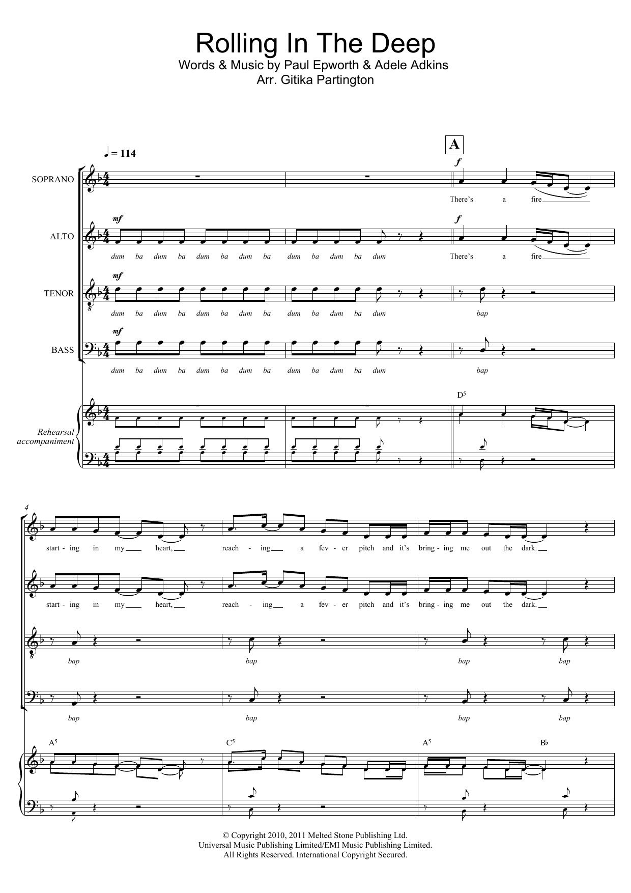 Download Adele Rolling In The Deep (arr. Gitika Partin Sheet Music