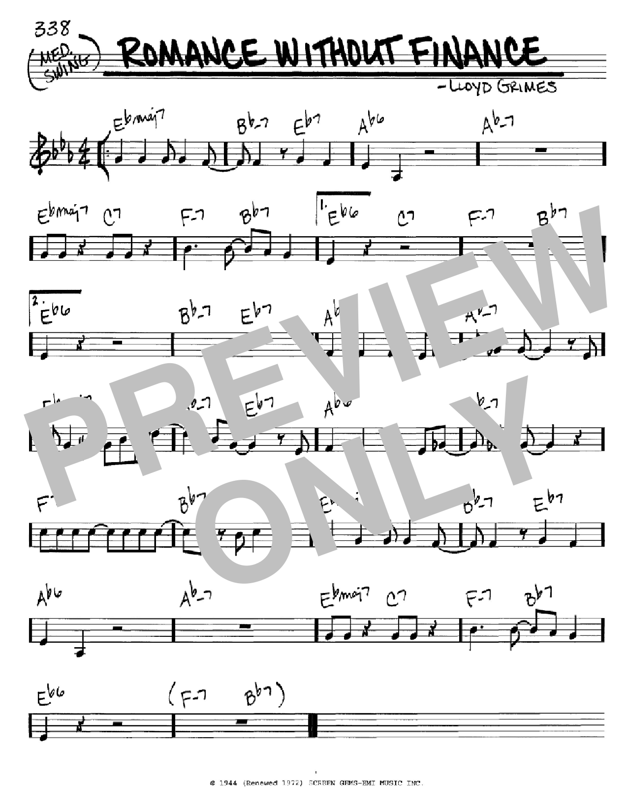 Download Lloyd Grimes Romance Without Finance Sheet Music