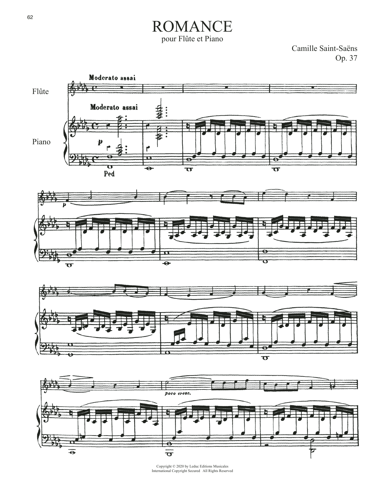Download Camille Saint-Saens Romance, Op. 37 Sheet Music